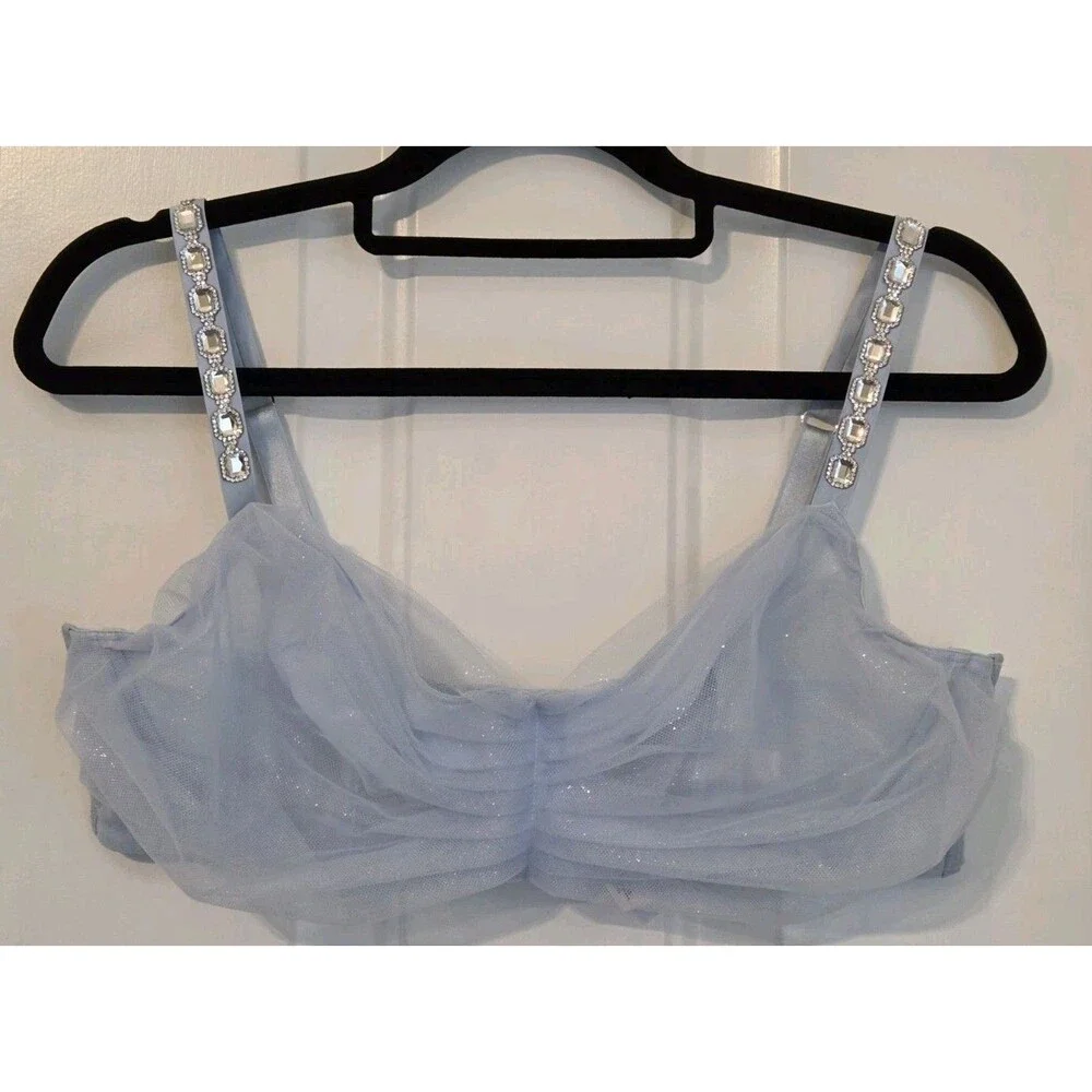 Victoria's Secret Dream Angels Twinkle bra glitter tulle & Crystal Straps - XL